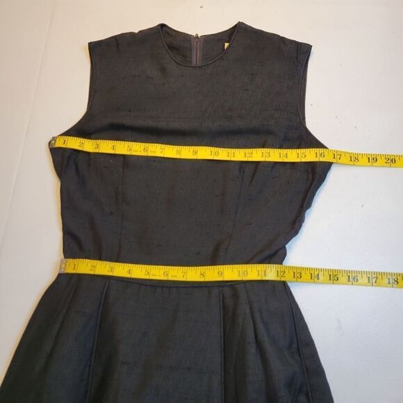 Gay Gibson Vintage 60s Black Dress A-Line Mod Style Inverted Pleated Skirt - Picture 11 of 15